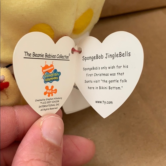 💛HP!💛 TY Beanie Babies SpongeBob JingleBells - Picture 2 of 5